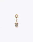 Linda Chain Charm - 14K YELLOW - White Topaz