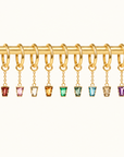 Linda Chain Charm - 14K YELLOW - White Topaz