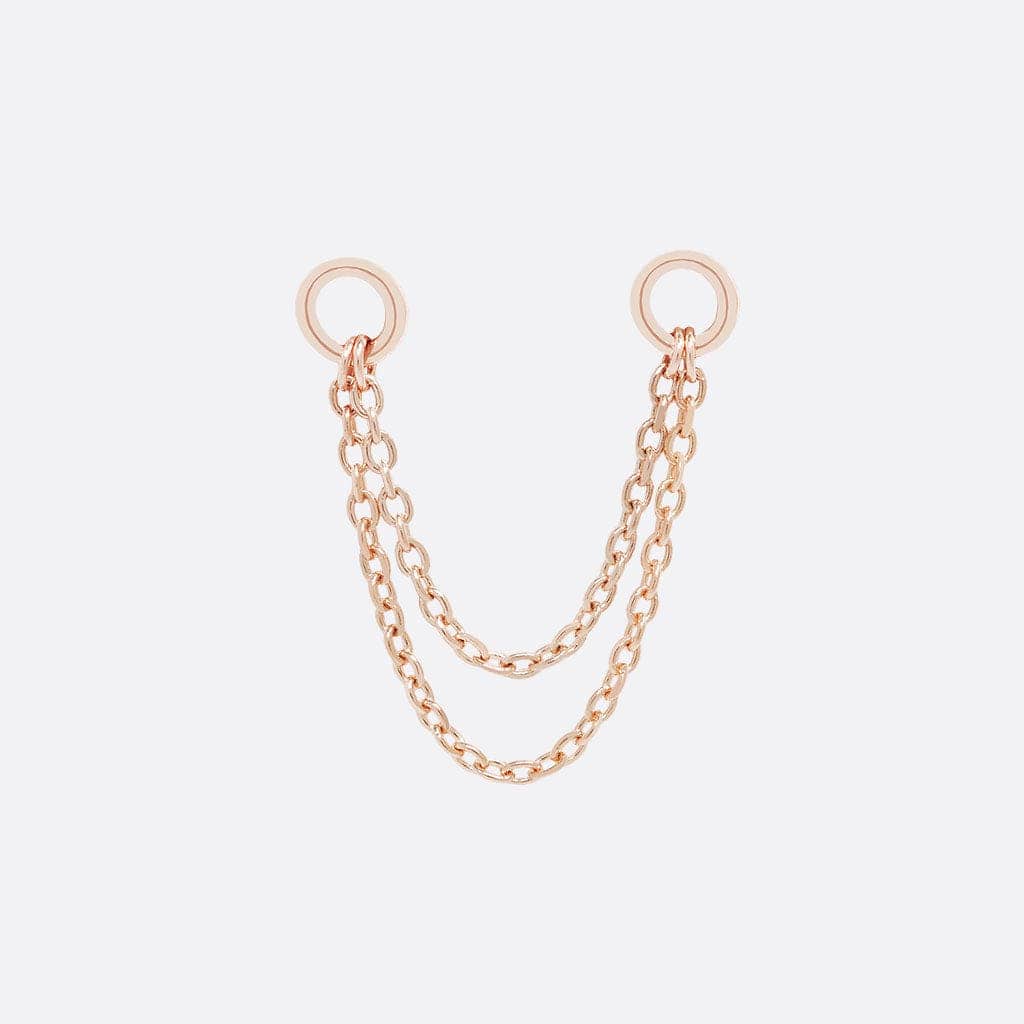 Tethered Double Chain - 14K ROSE