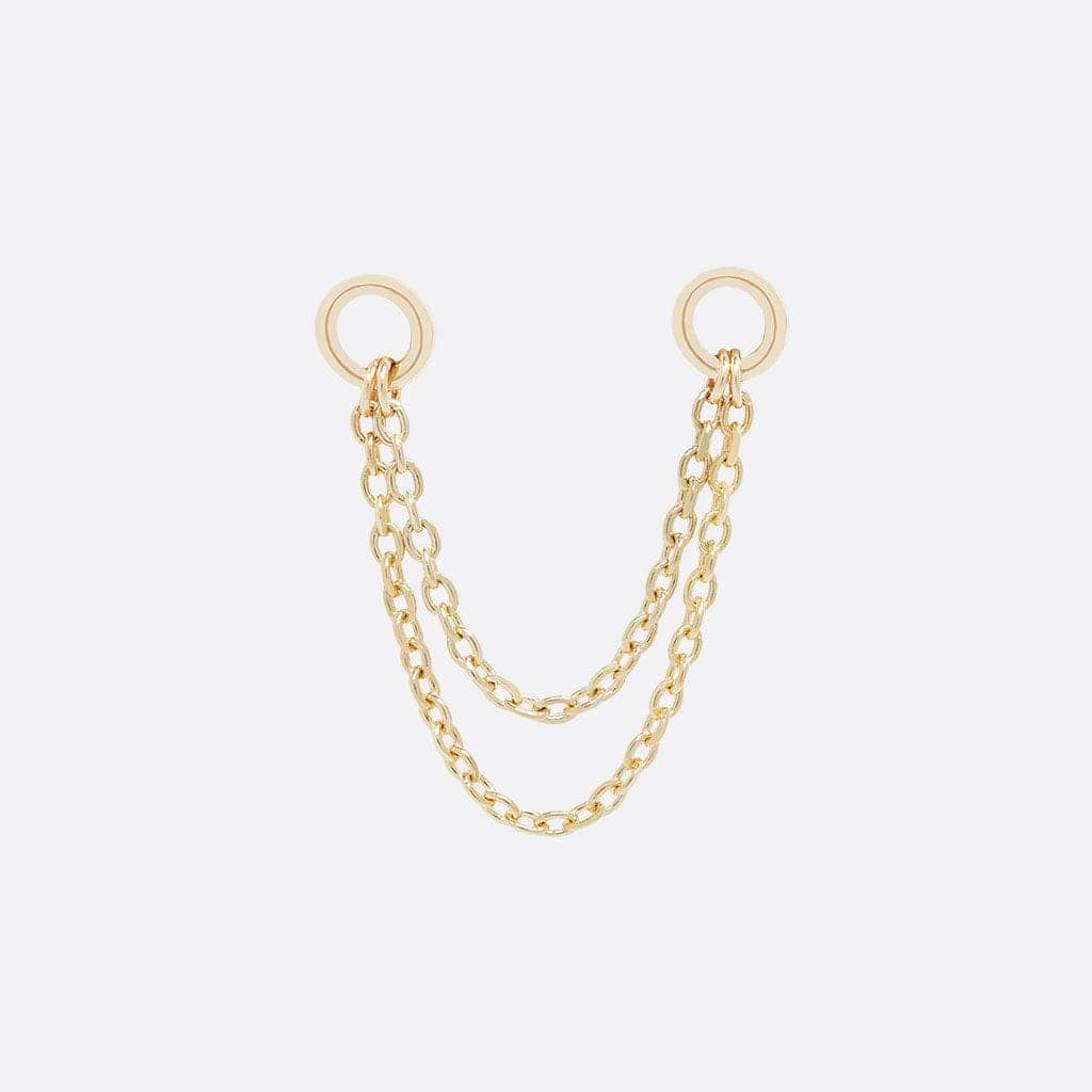 Tethered Double Chain - 14K YELLOW