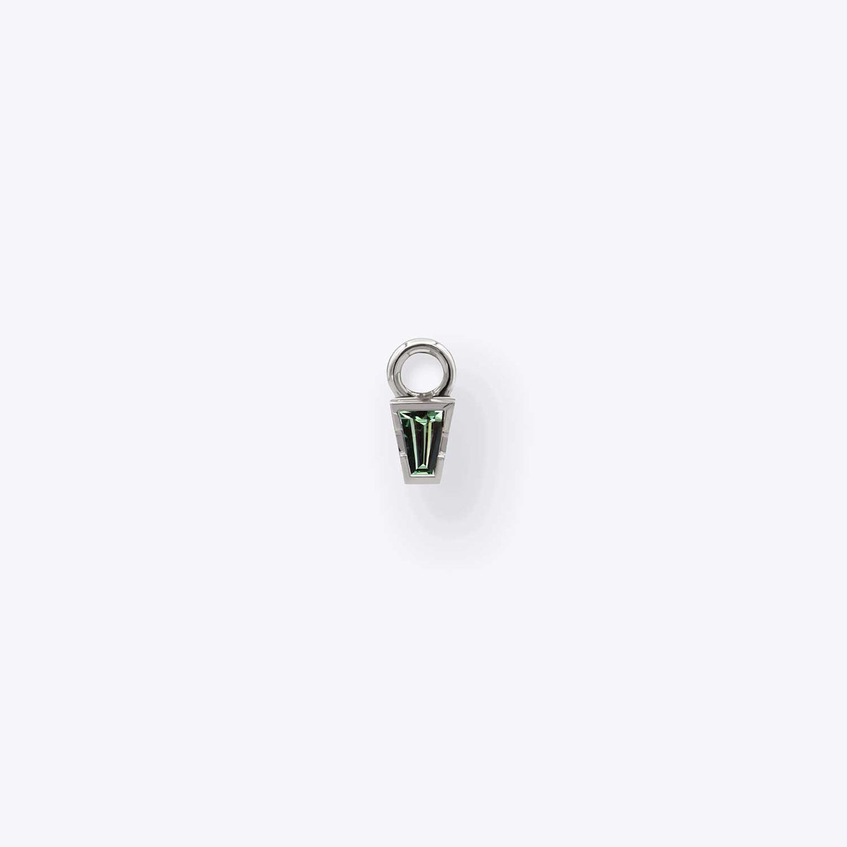 Linda Charm - 14K WHITE - Montana Sapphire