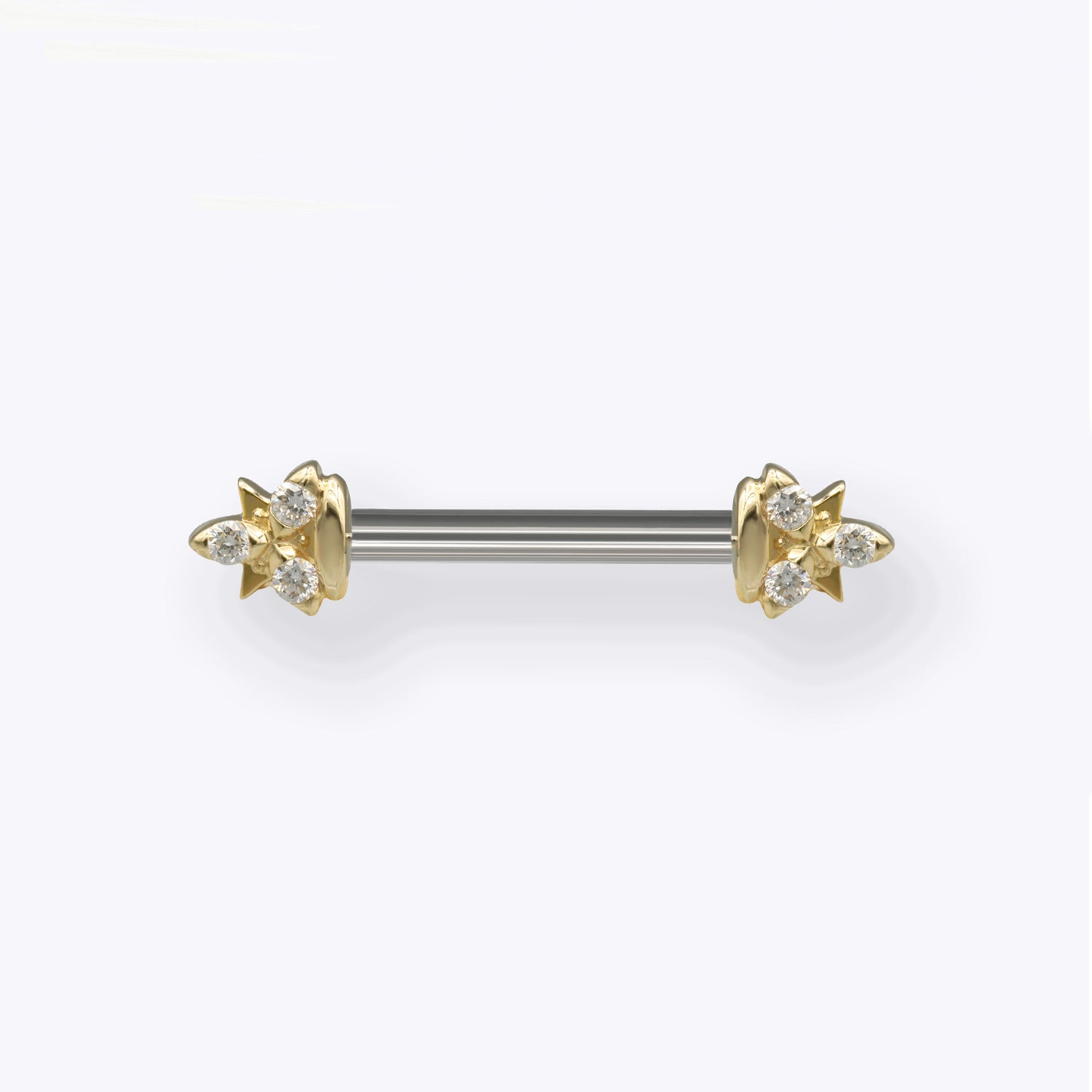 Neo Side-set - 14K YELLOW - Diamond Threadless Solid Gold Ends | Tether ...