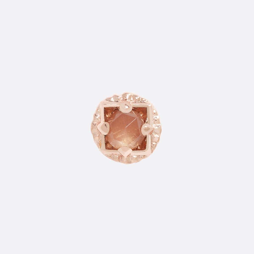 Threadless End Omega Omega 24 - 14K ROSE - Oregon Sunstone Threadless Solid Gold Ends ...