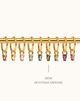 Linda Charm - 14K WHITE - Montana Sapphire