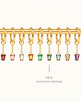 Linda Chain Charm - 14K YELLOW - Montana Sapphire