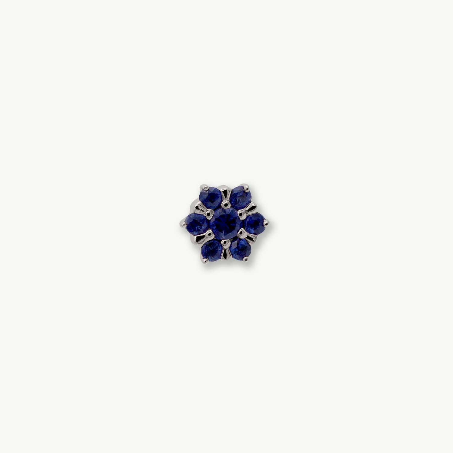 Peony - 14K WHITE - Blue Sapphire