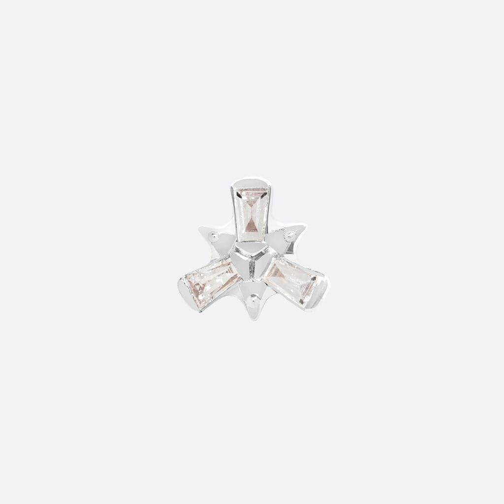 Trillium - 14K WHITE - Diamond Threadless Solid Gold Ends | Tether Jewelry