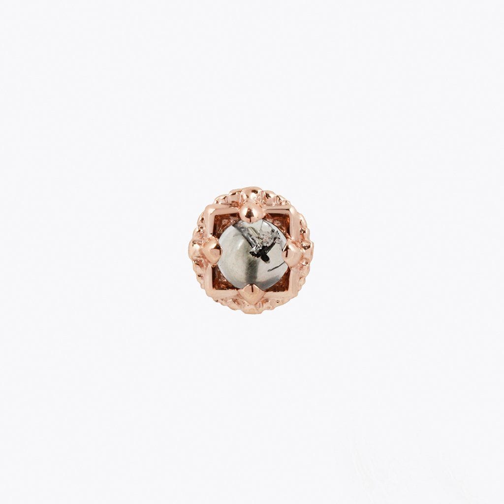 Threadless End Omega OMEGA 24 TOURMALATED QUARTZ Threadless Solid Gold Ends | Tether Jewelry